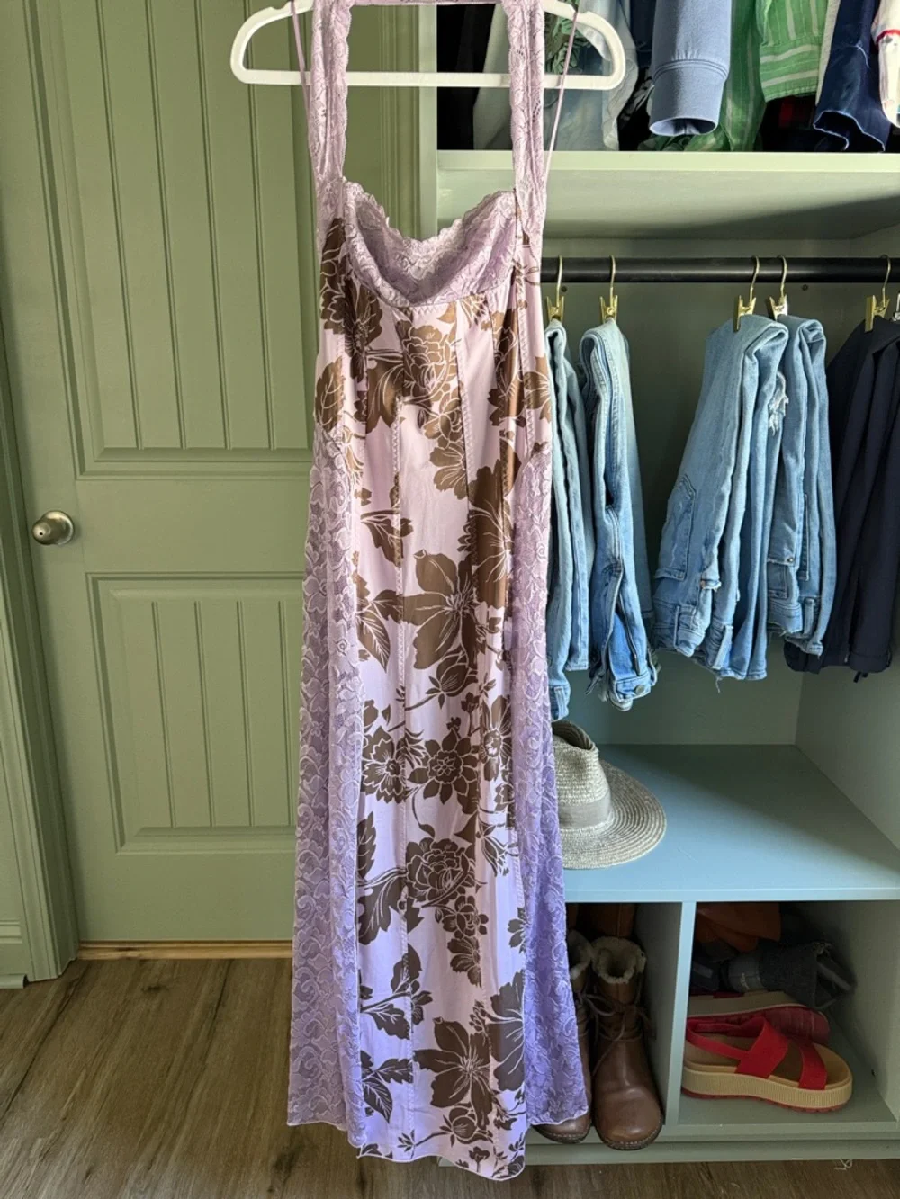 Free People Lilac Lace Floral Slip Dress - Picture 1 of 5